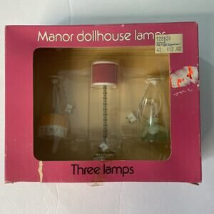 HTF Vintage Manor Dollhouse Wired Lamps